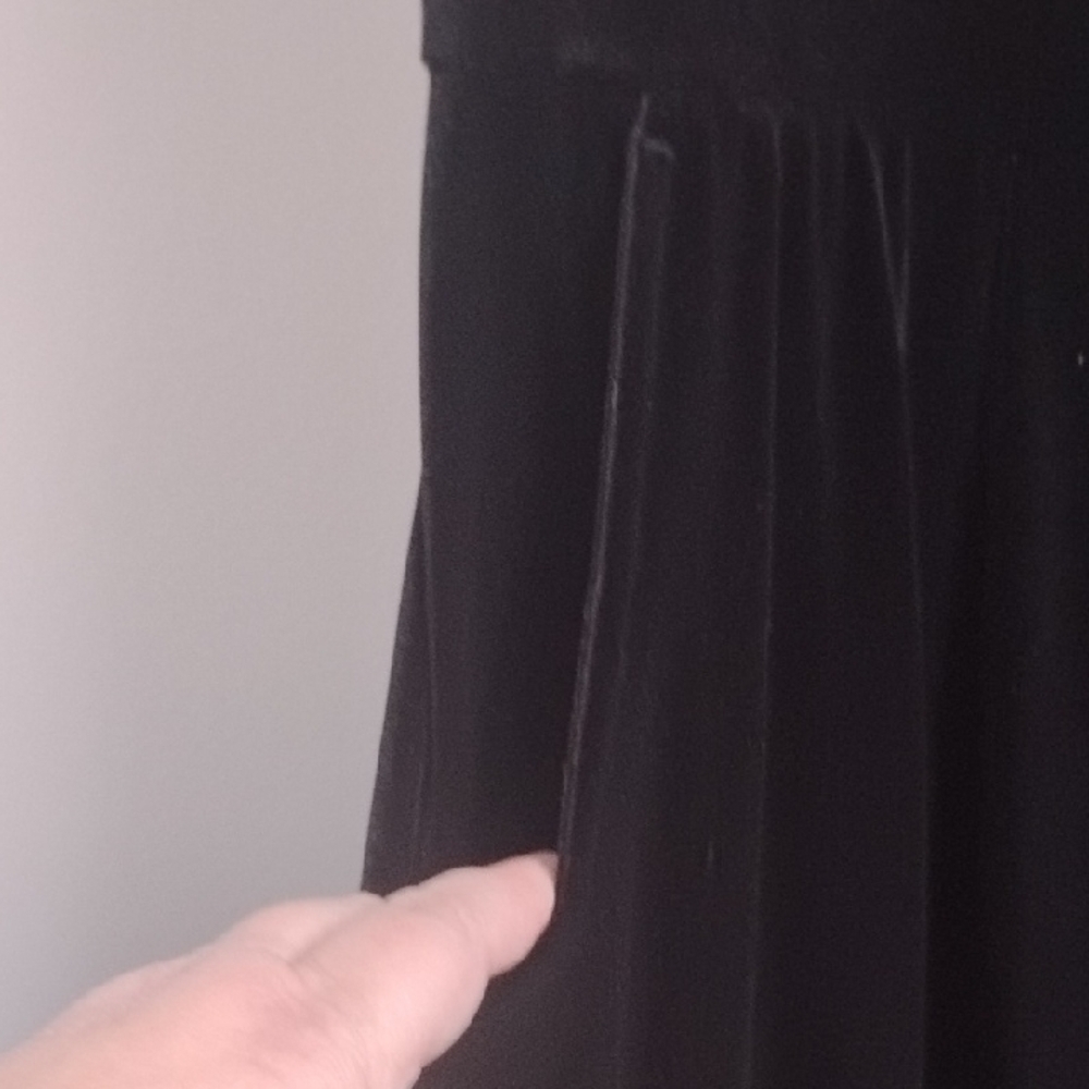 Old Navy Black Short Sleeve Dark Romanric Whimsigoth Velour Wide Leg Jumpsuit - Picture 4 of 16